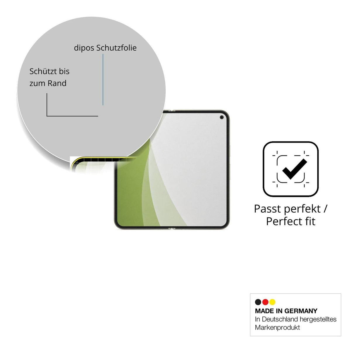 Besonders flexibler Displayschutz mit Anti-Shock-Schicht im Materialmix