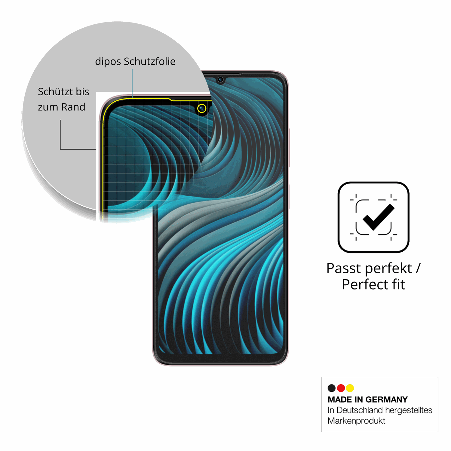Besonders flexibler Displayschutz mit Anti-Shock-Schicht im Materialmix