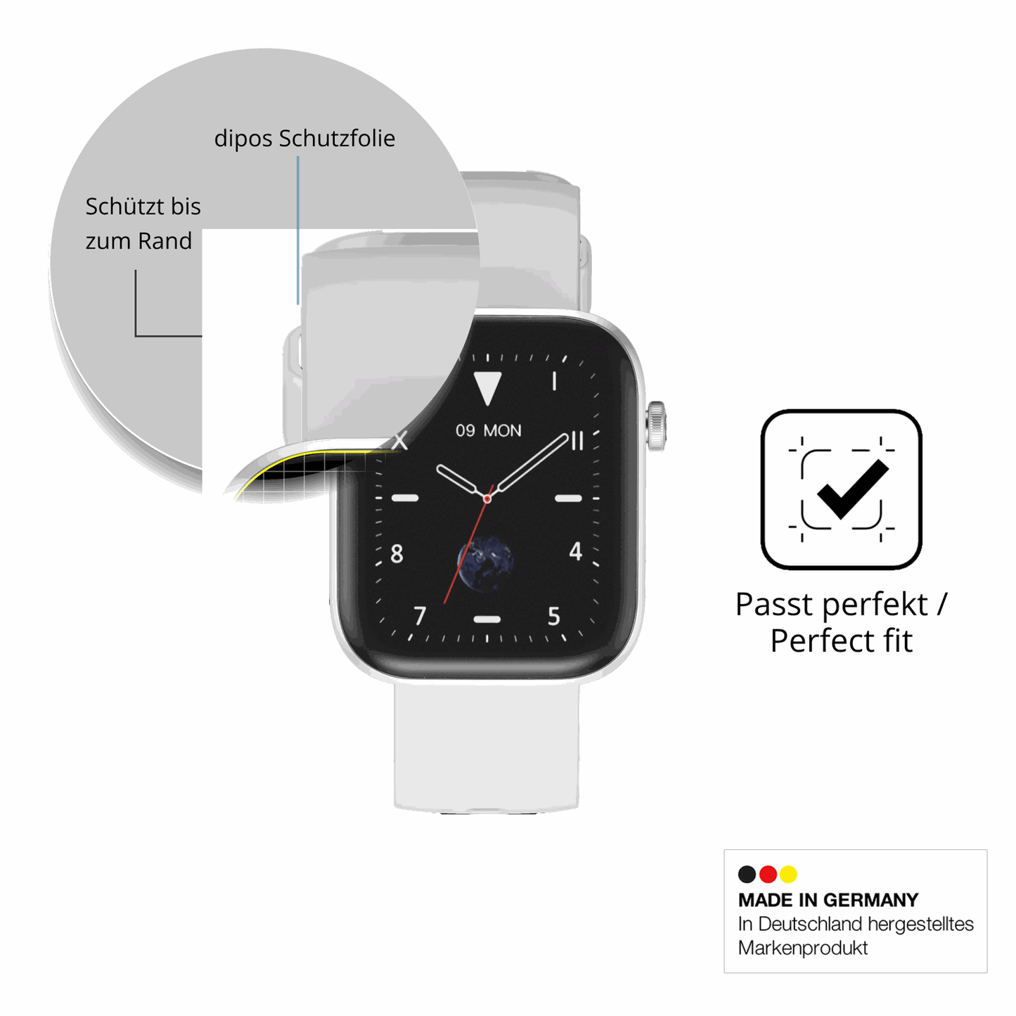 Besonders flexibler Displayschutz mit Anti-Shock-Schicht im Materialmix