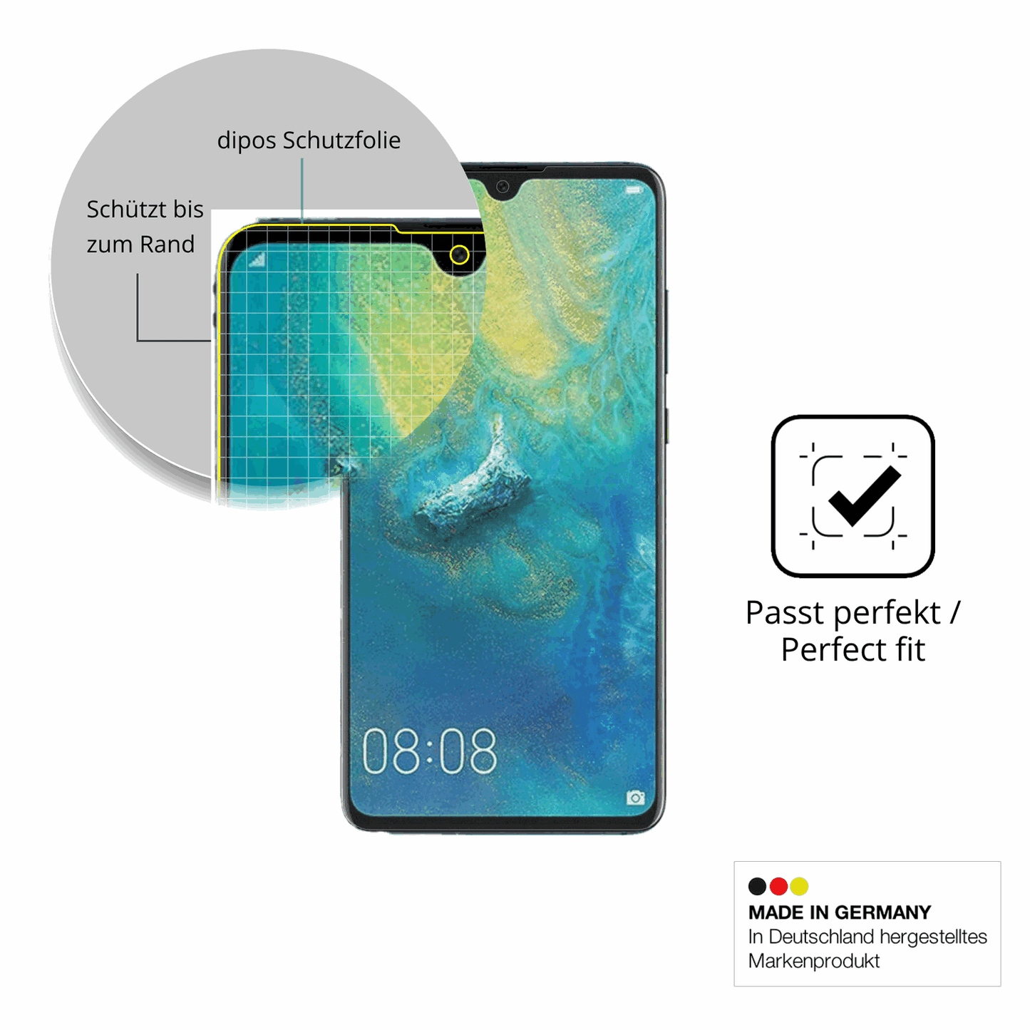 Besonders flexibler Displayschutz mit Anti-Shock-Schicht im Materialmix