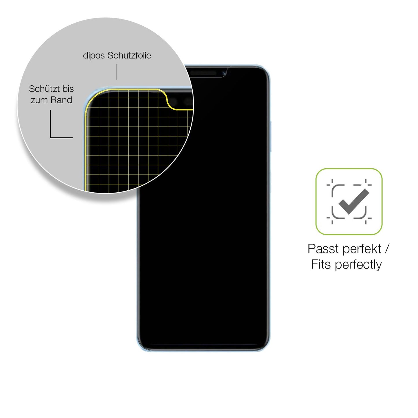 Besonders flexibler Displayschutz mit Anti-Shock-Schicht im Materialmix