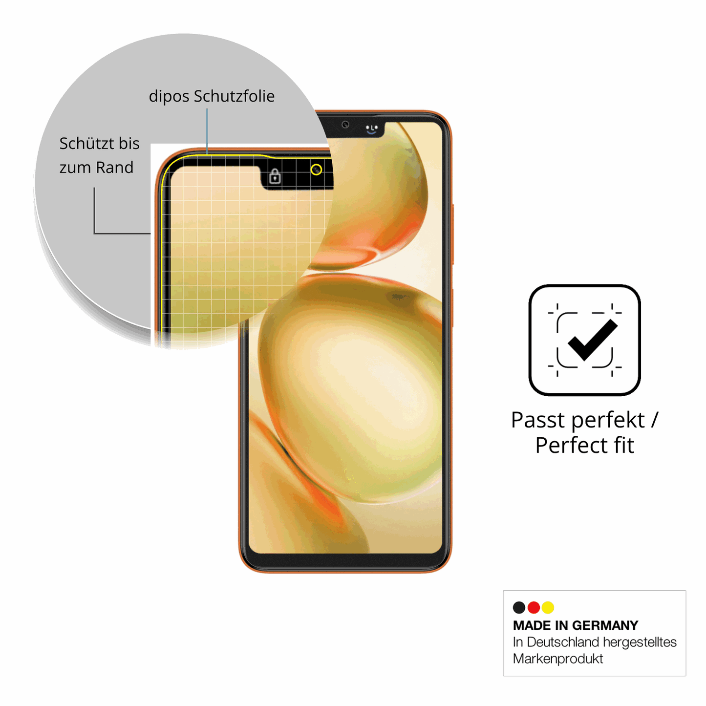 Besonders flexibler Displayschutz mit Anti-Shock-Schicht im Materialmix