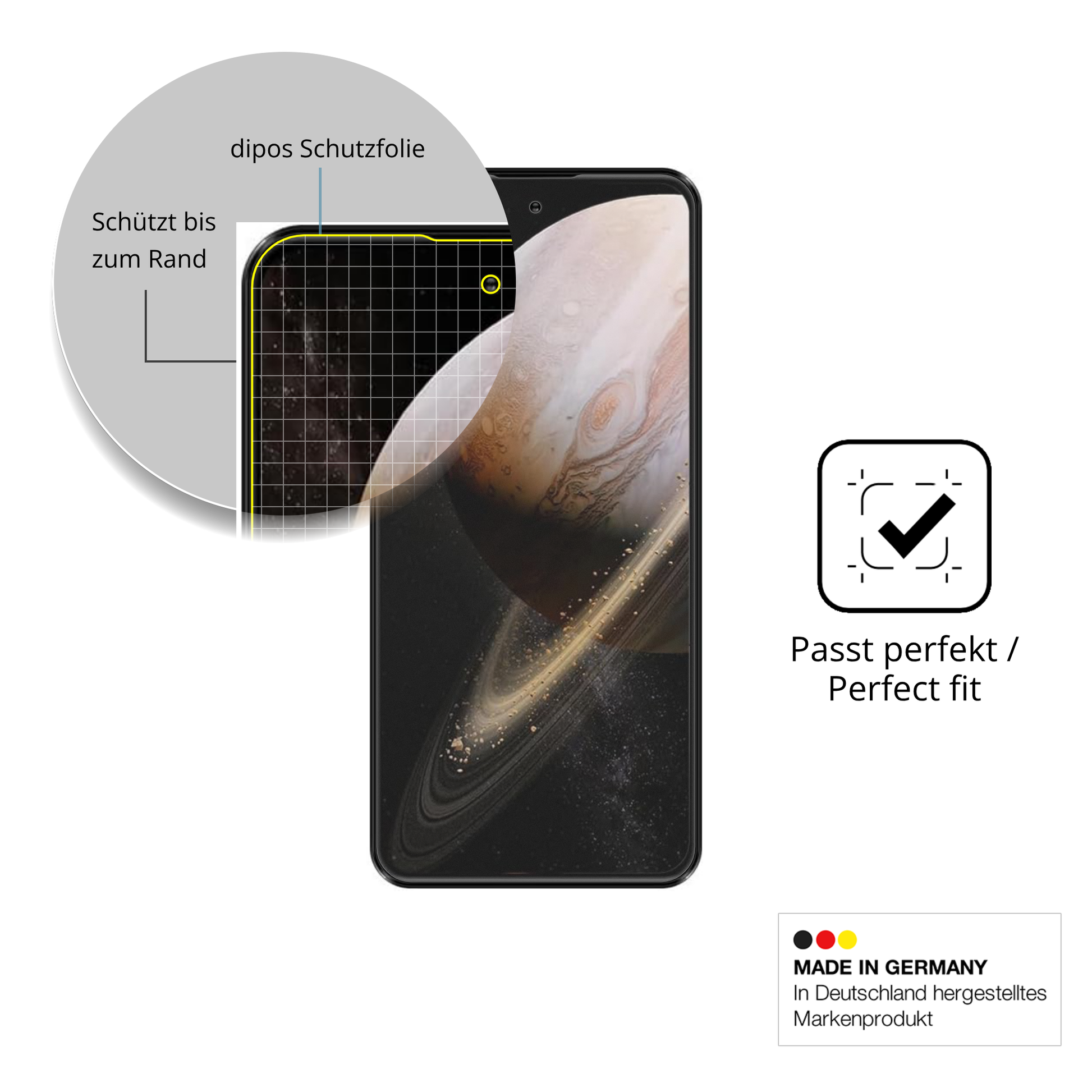 Besonders flexibler Displayschutz mit Anti-Shock-Schicht im Materialmix