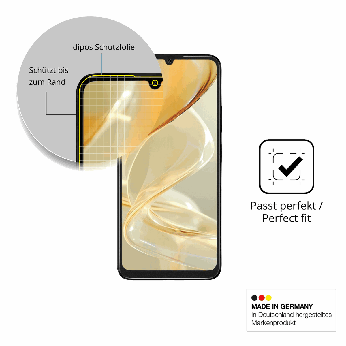 Besonders flexibler Displayschutz mit Anti-Shock-Schicht im Materialmix