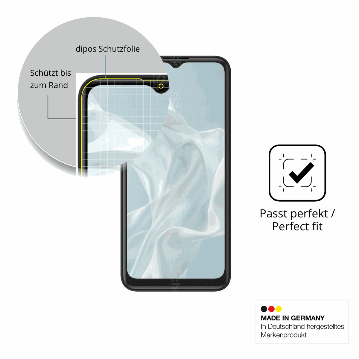 Besonders flexibler Displayschutz mit Anti-Shock-Schicht im Materialmix
