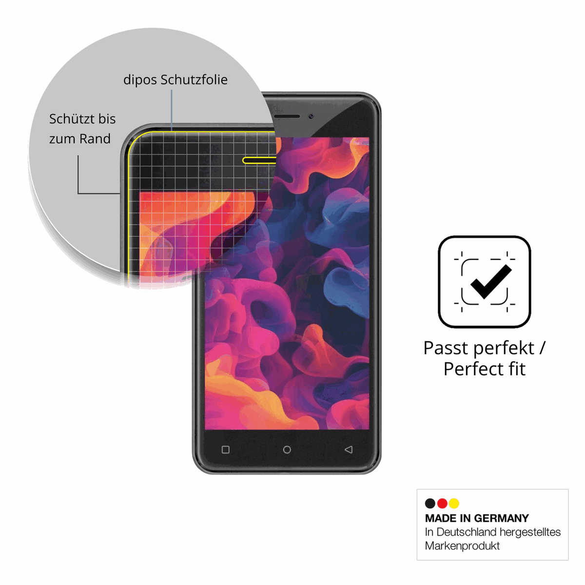 Besonders flexibler Displayschutz mit Anti-Shock-Schicht im Materialmix