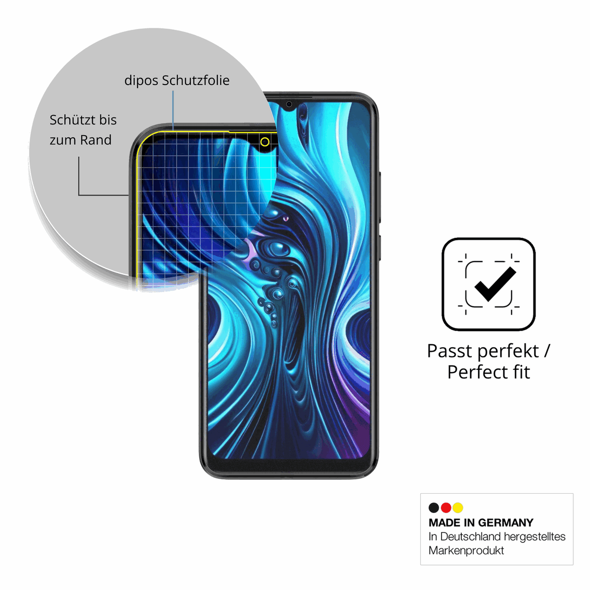 Besonders flexibler Displayschutz mit Anti-Shock-Schicht im Materialmix