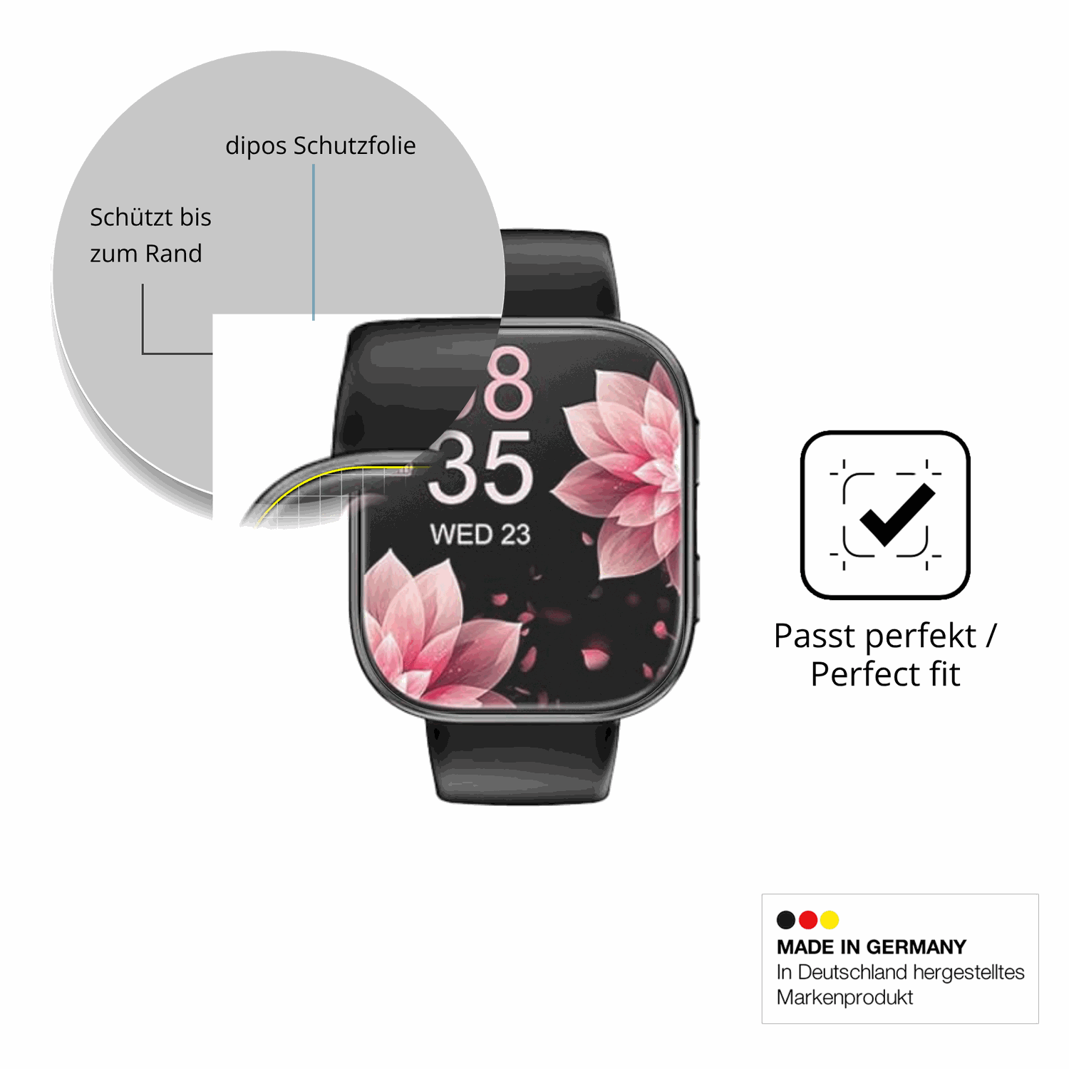 Besonders flexibler Displayschutz mit Anti-Shock-Schicht im Materialmix