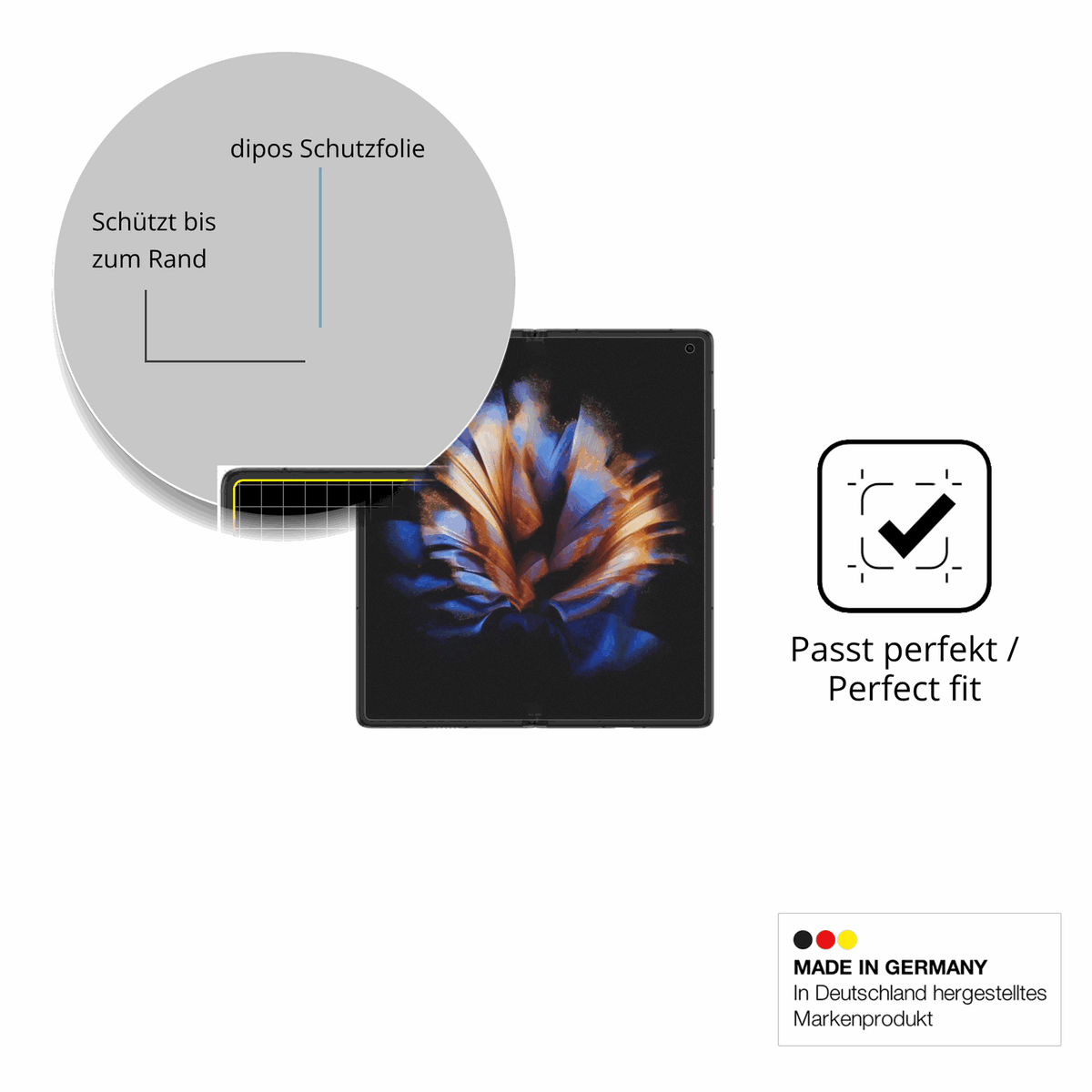 Besonders flexibler Displayschutz mit Anti-Shock-Schicht im Materialmix
