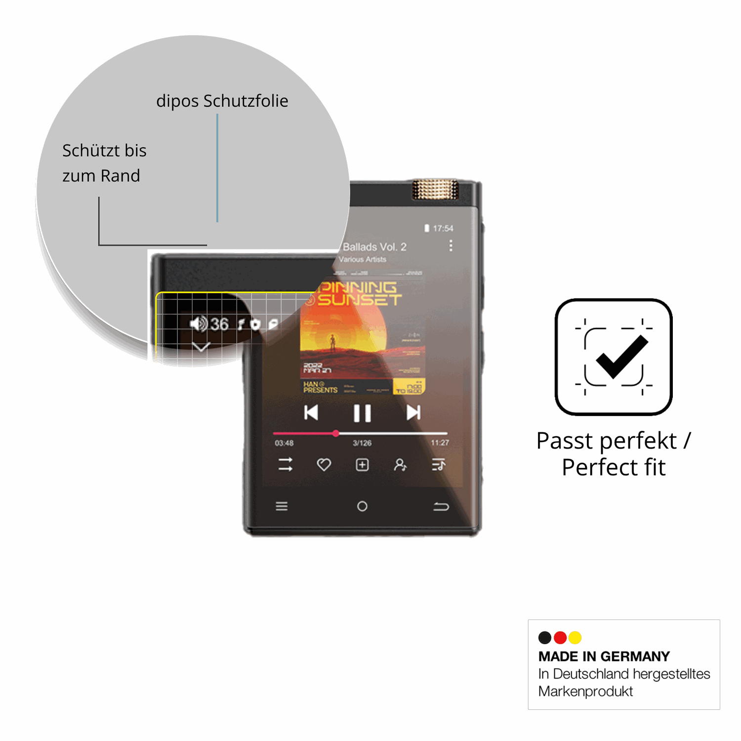 Besonders flexibler Displayschutz mit Anti-Shock-Schicht im Materialmix