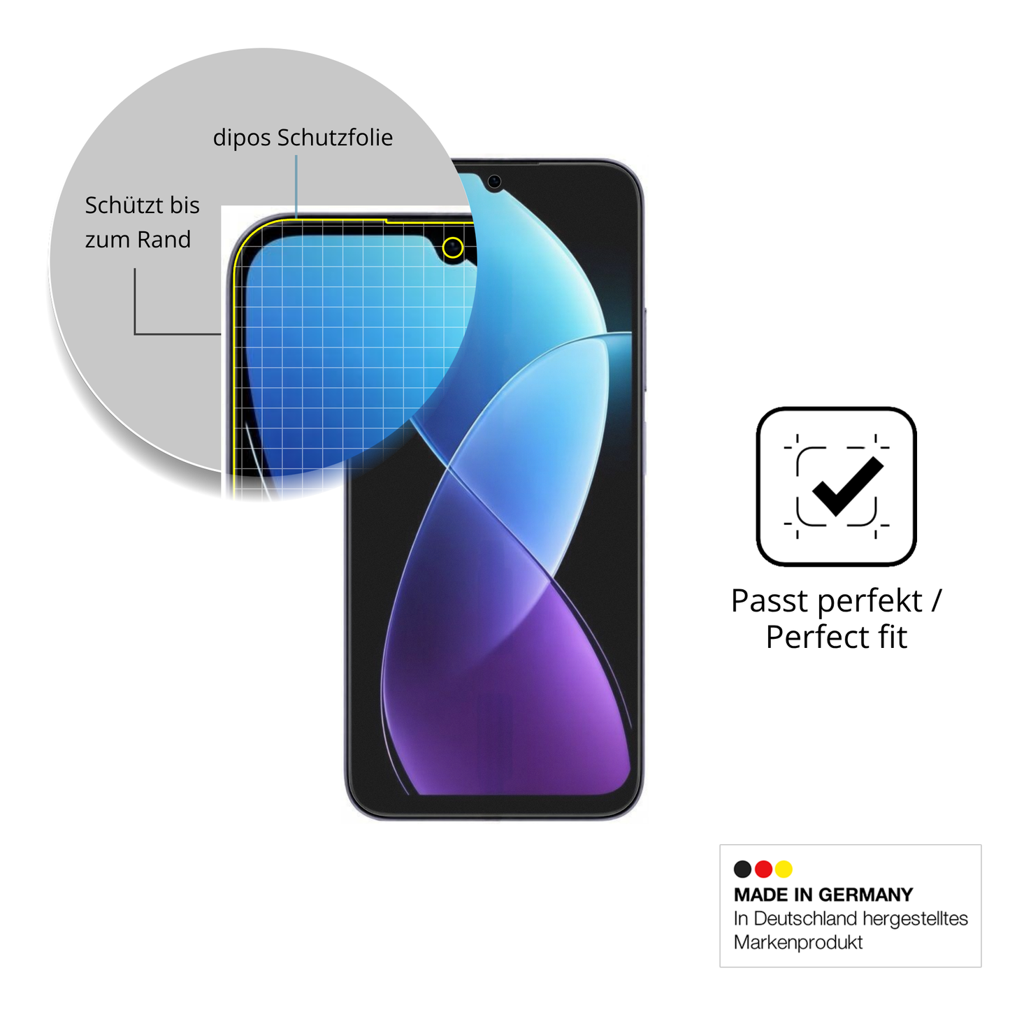 Besonders flexibler Displayschutz mit Anti-Shock-Schicht im Materialmix