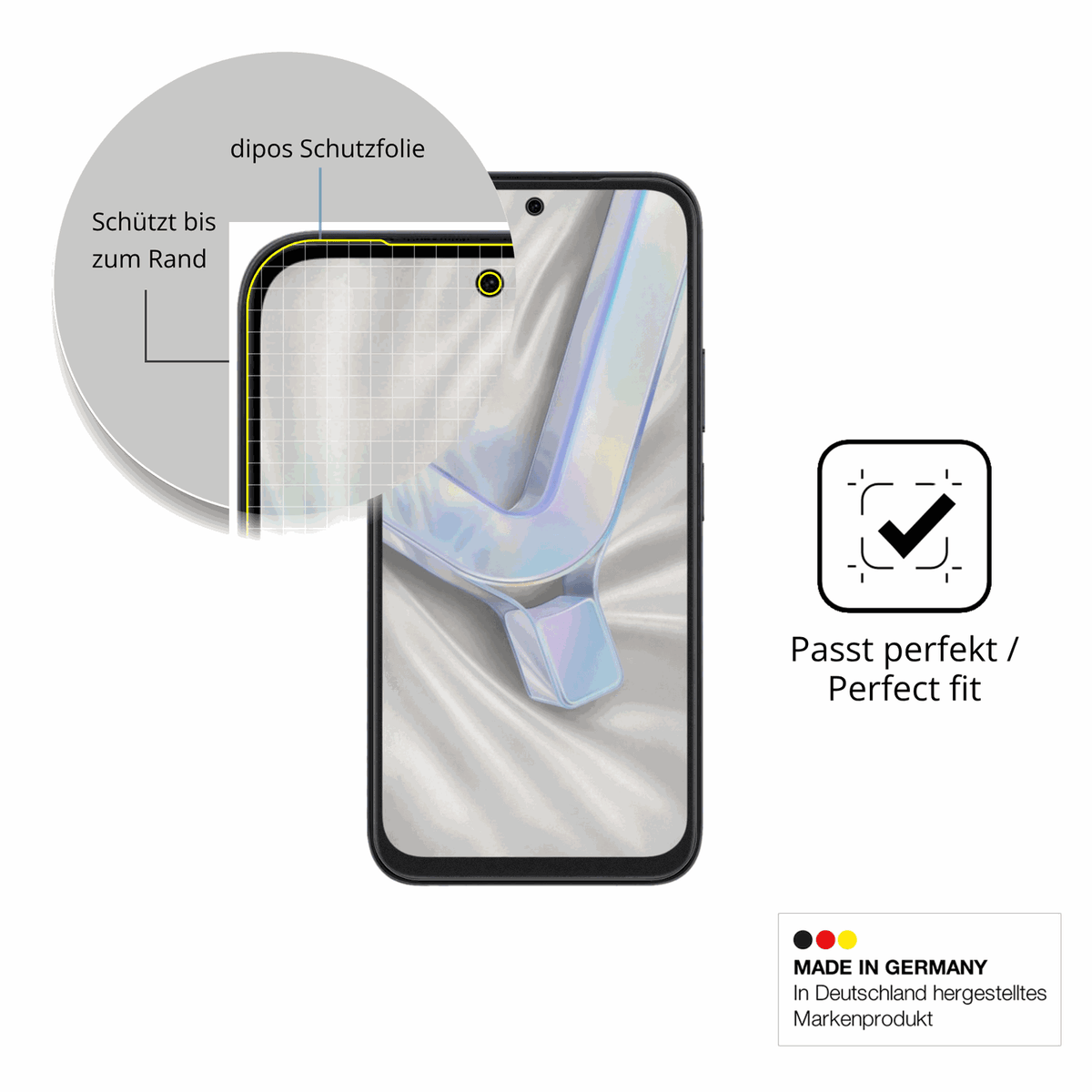 Besonders flexibler Displayschutz mit Anti-Shock-Schicht im Materialmix