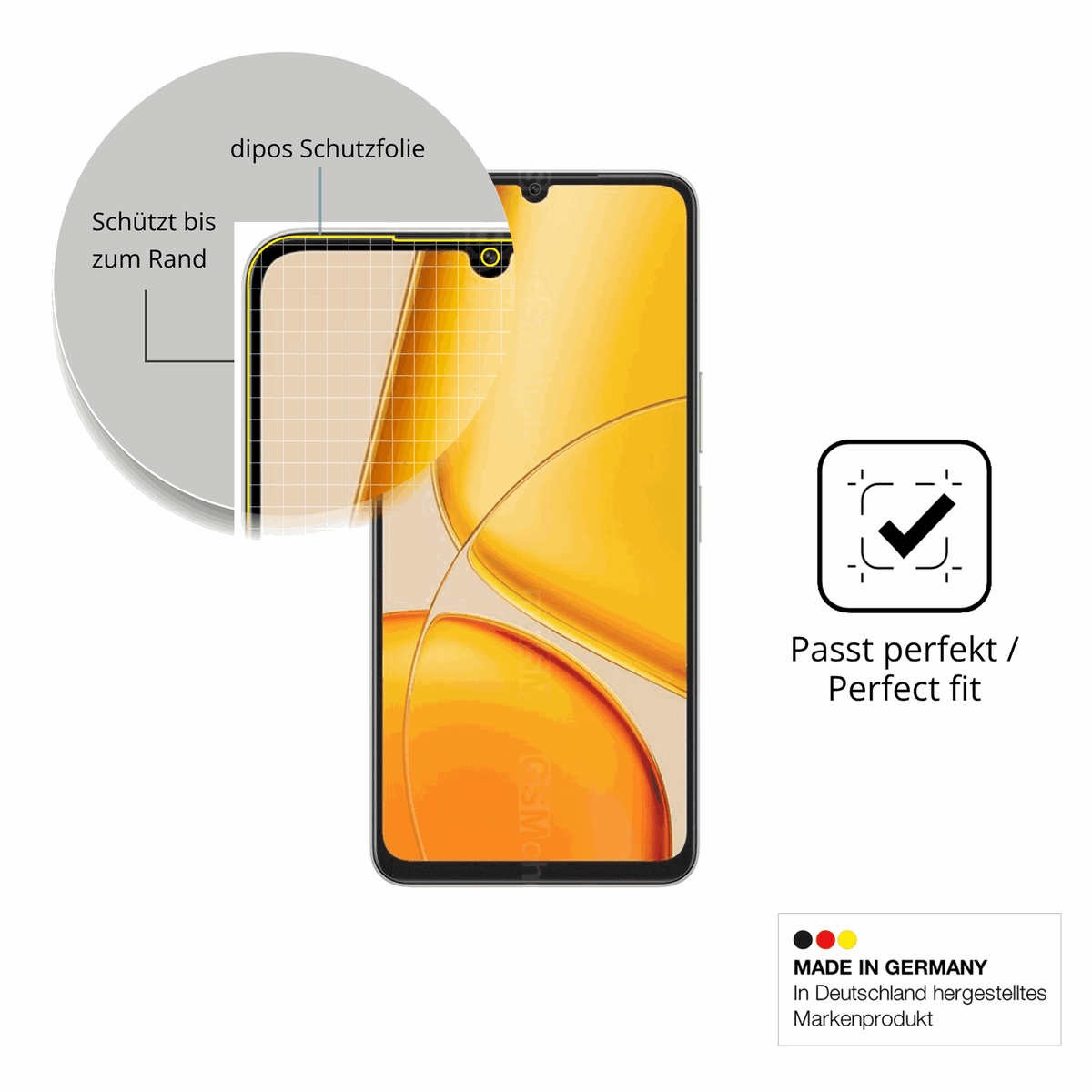 Besonders flexibler Displayschutz mit Anti-Shock-Schicht im Materialmix