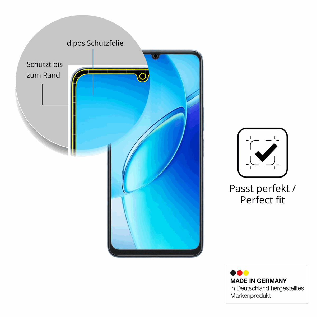 Besonders flexibler Displayschutz mit Anti-Shock-Schicht im Materialmix