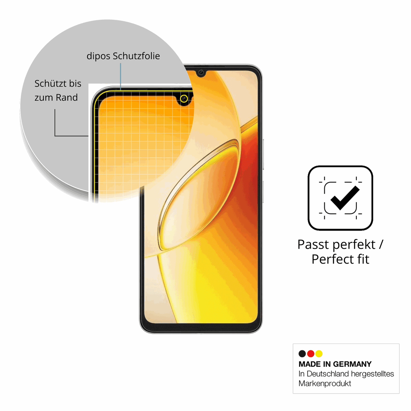 Besonders flexibler Displayschutz mit Anti-Shock-Schicht im Materialmix