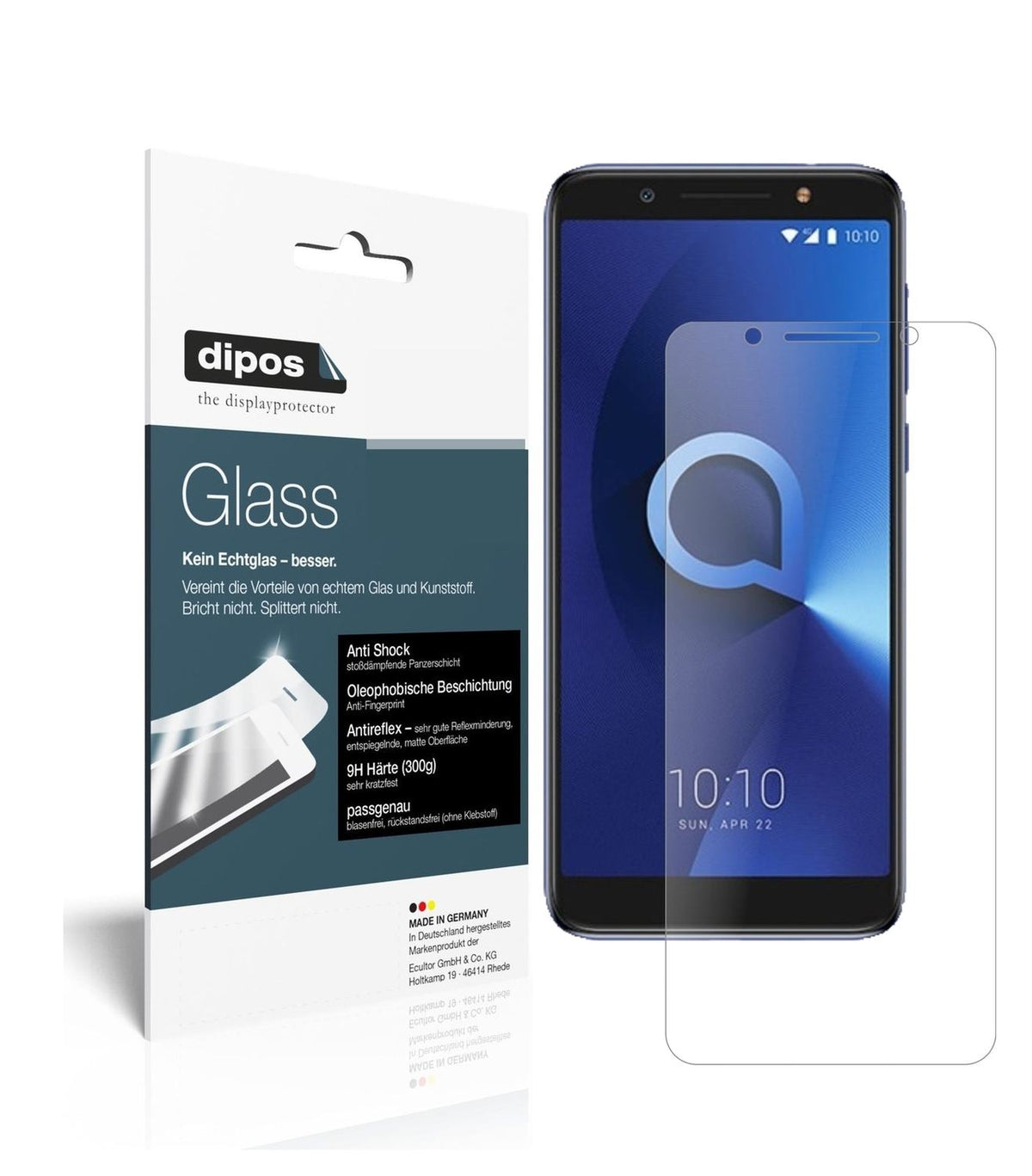 1x 9H Matte Screen Protector for Alcatel 3X Tempered Glass Film