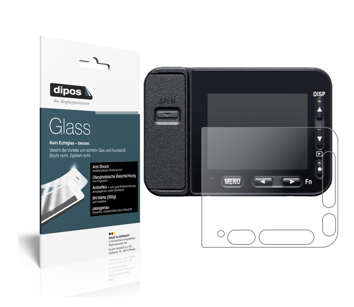 Screen Protector for I Sony DSC-RX0 II I matte I Flexible Glass I 9H I dipos