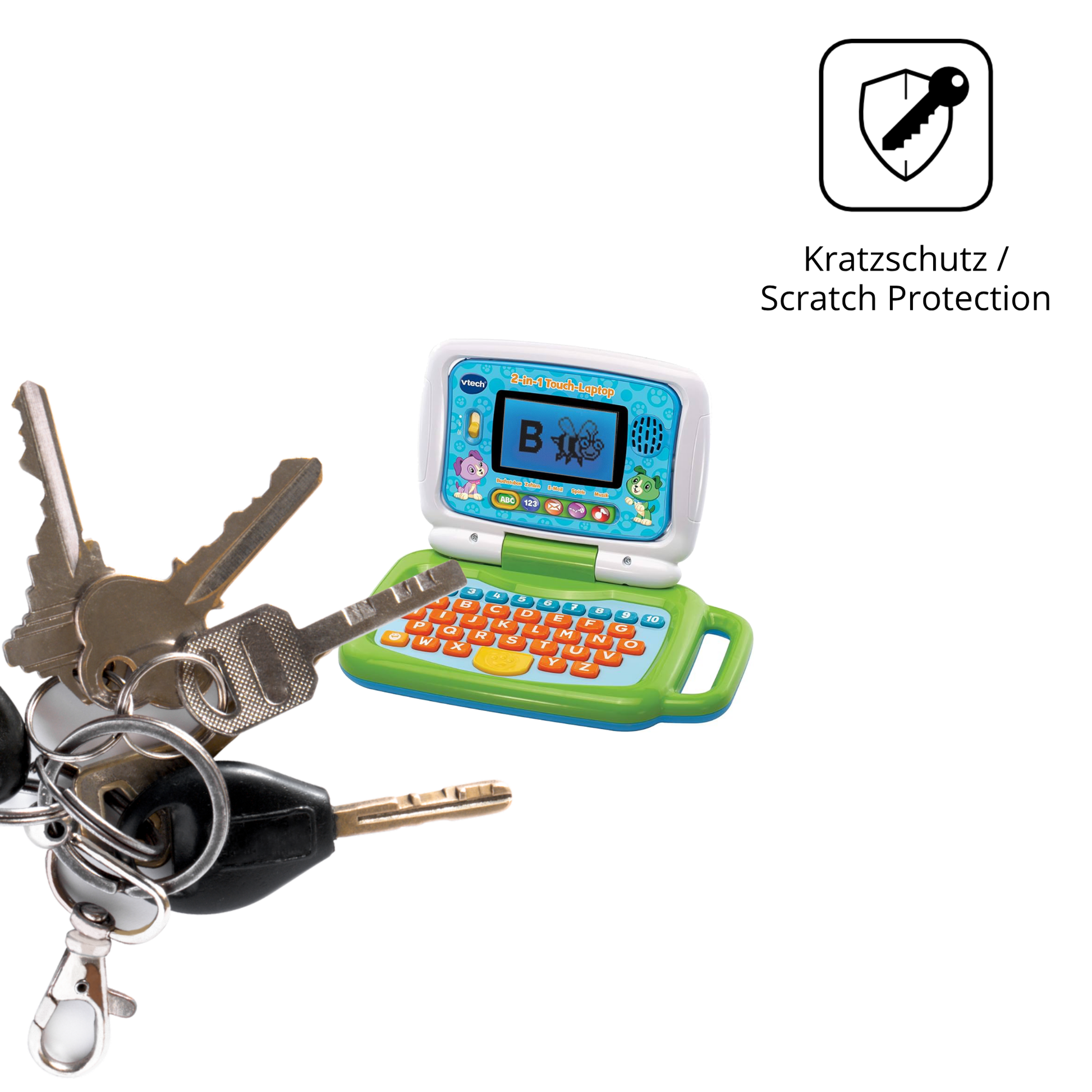 Schutz gegen Kratzer auf dem Vtech 2-in-1 Touch Laptop Glas durch Schlüssel oder Ähnliches