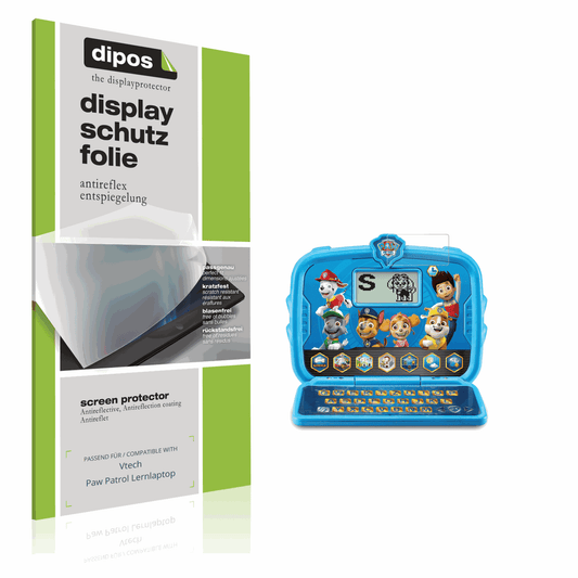 Matte Displayschutzfolie von dipos passend für Vtech Paw Patrol Lernlaptop, präziser Zuschnitt und blasenfrei montiert
