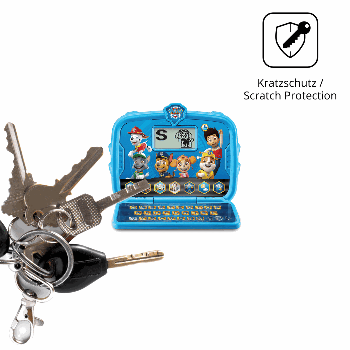 Schutz gegen Kratzer auf dem Vtech Paw Patrol Lernlaptop Glas durch Schlüssel oder Ähnliches