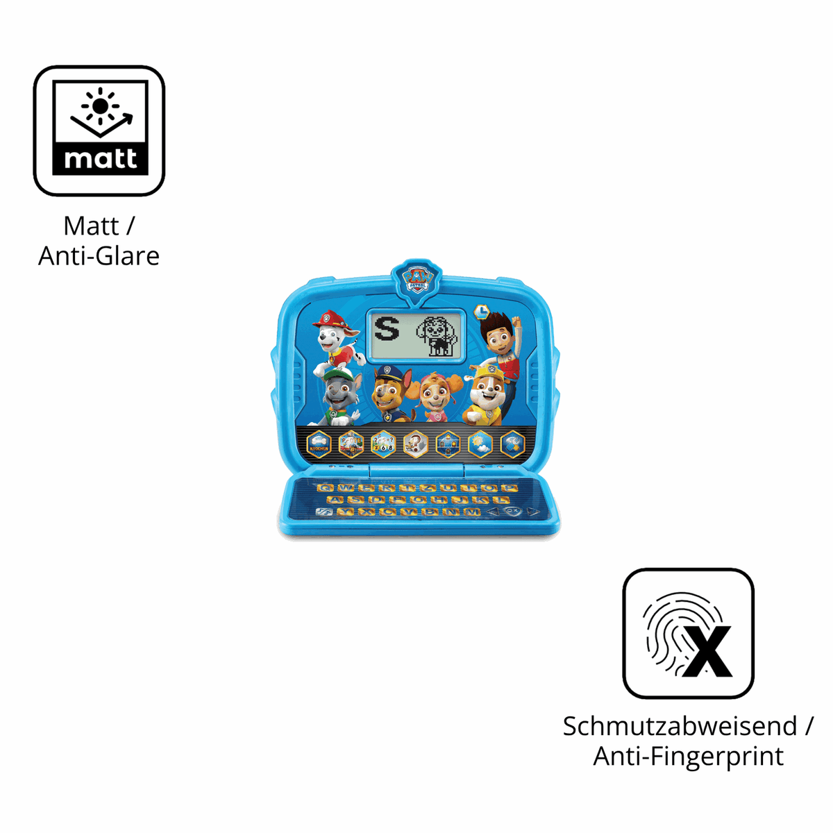 Dünne und entspiegelnde Folie passend zugeschnitten für Vtech Paw Patrol Lernlaptop