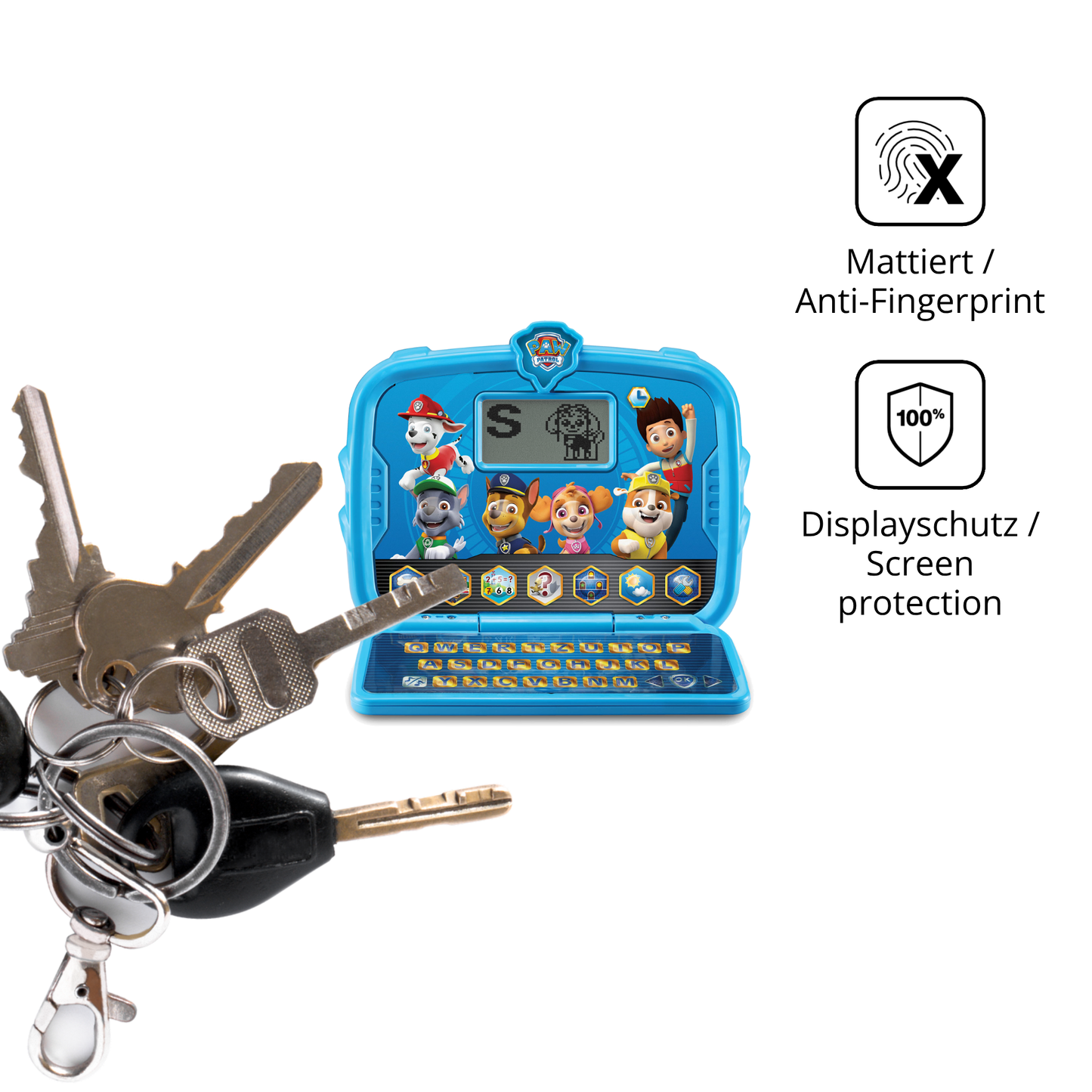 dipos Displayschutz für Vtech Paw Patrol Lernlaptop, mattierte Oberfläche, Blickschutzfilter und perfekter Passform