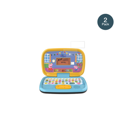 VtechPeppas Lernlaptop mit aufgebrachter dipos Panzerfolie, die lästige Fingerabdrücke minimiert