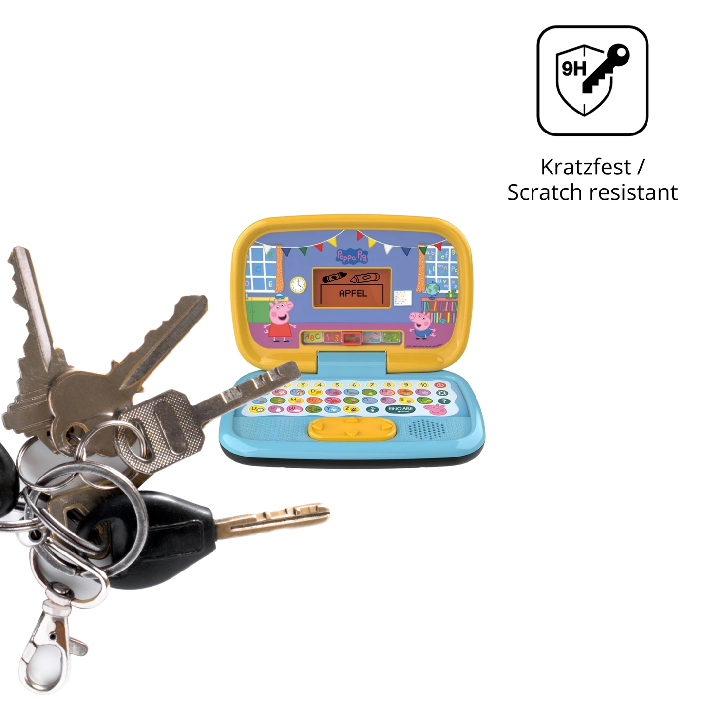 dipos Displayschutz für Vtech Peppas Lernlaptop, transparente Oberfläche, perfekte Passform auch für die Rundungen