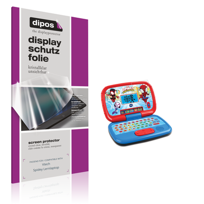 Klare Displayschutzfolie von dipos passend für Vtech Spidey Lernlaptop, präziser Zuschnitt und blasenfrei montiert