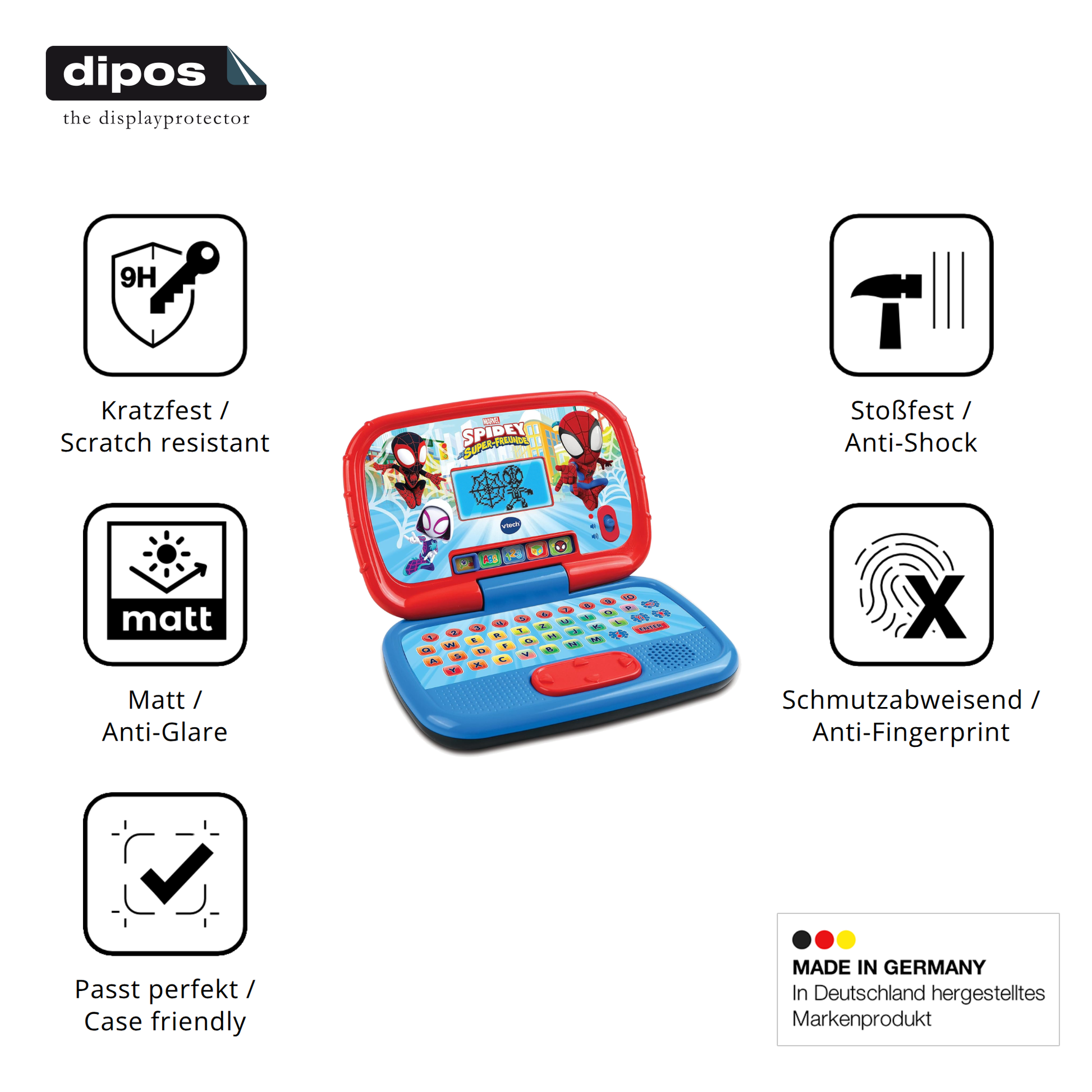 Displayschutz hergestellt in Deutschland, höchste Qualität made in Germany