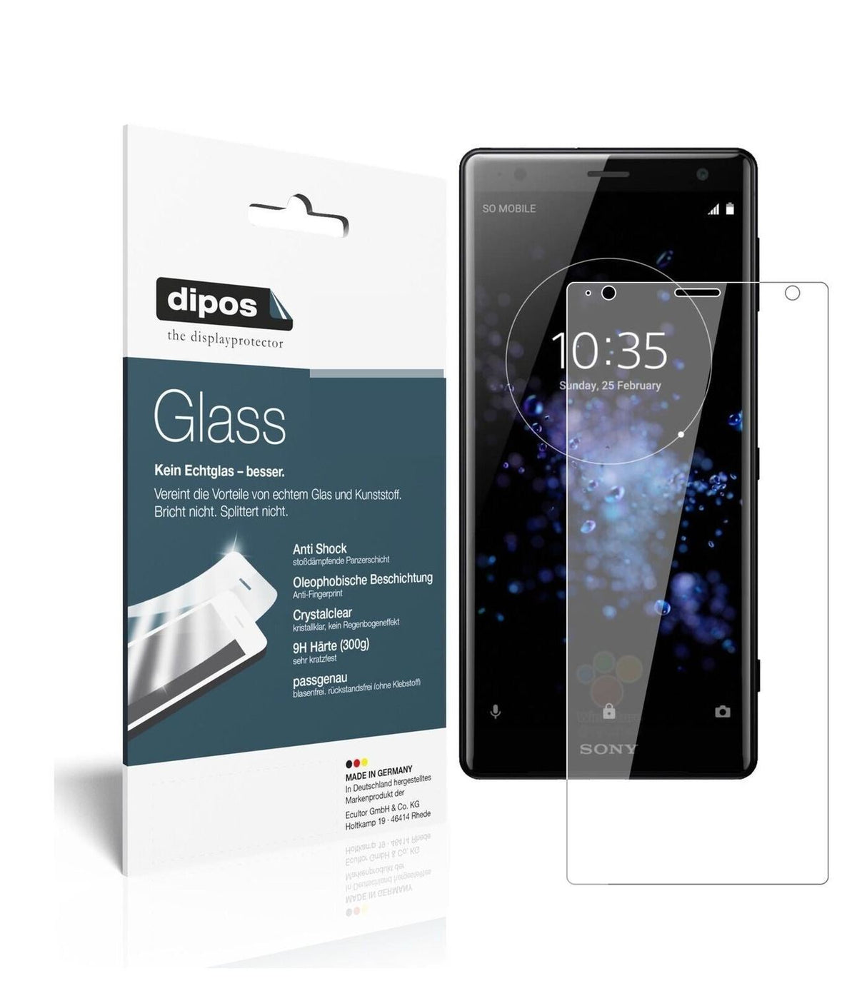 1x 9H Matte Screen Protector for Sony Xperia XZ2 Compact Tempered Glass