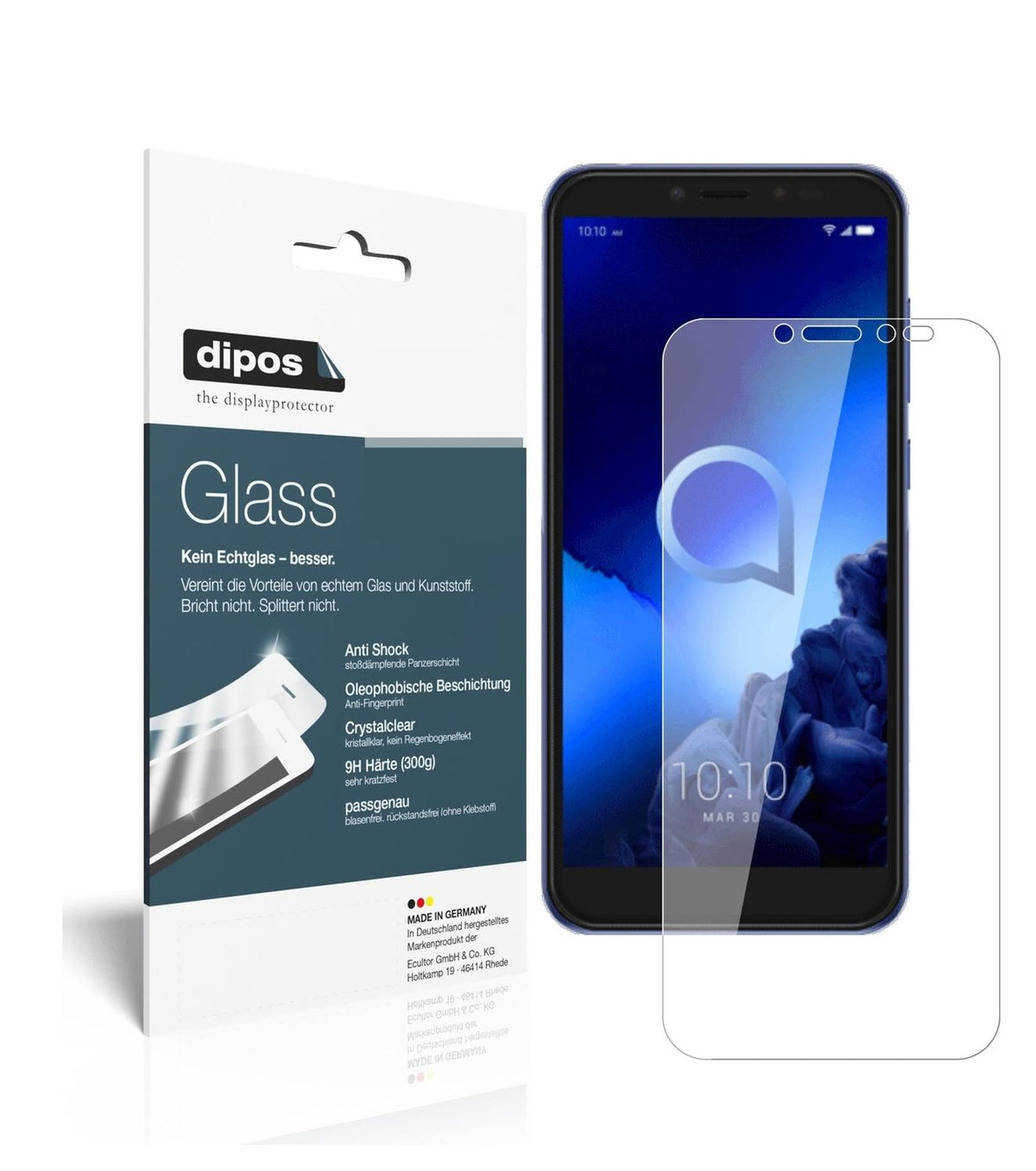 9H Clear Screen Protector for Alcatel 1S – Shatterproof, Crystal Clear | dipos