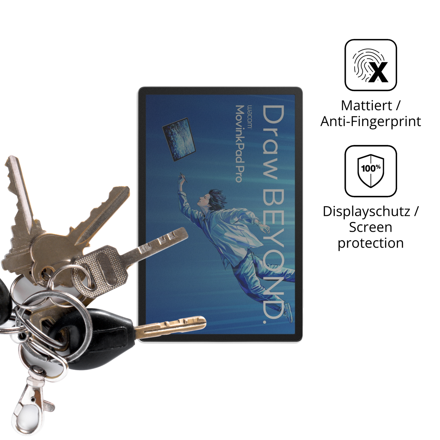 dipos Displayschutz für Wacom MovinkPad Pro 14, mattierte Oberfläche, Blickschutzfilter und perfekter Passform