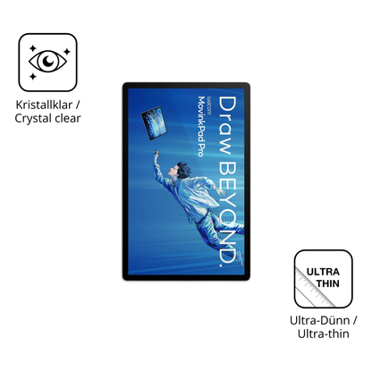 Dünne und klare Folie passend zugeschnitten für Wacom MovinkPad Pro 14