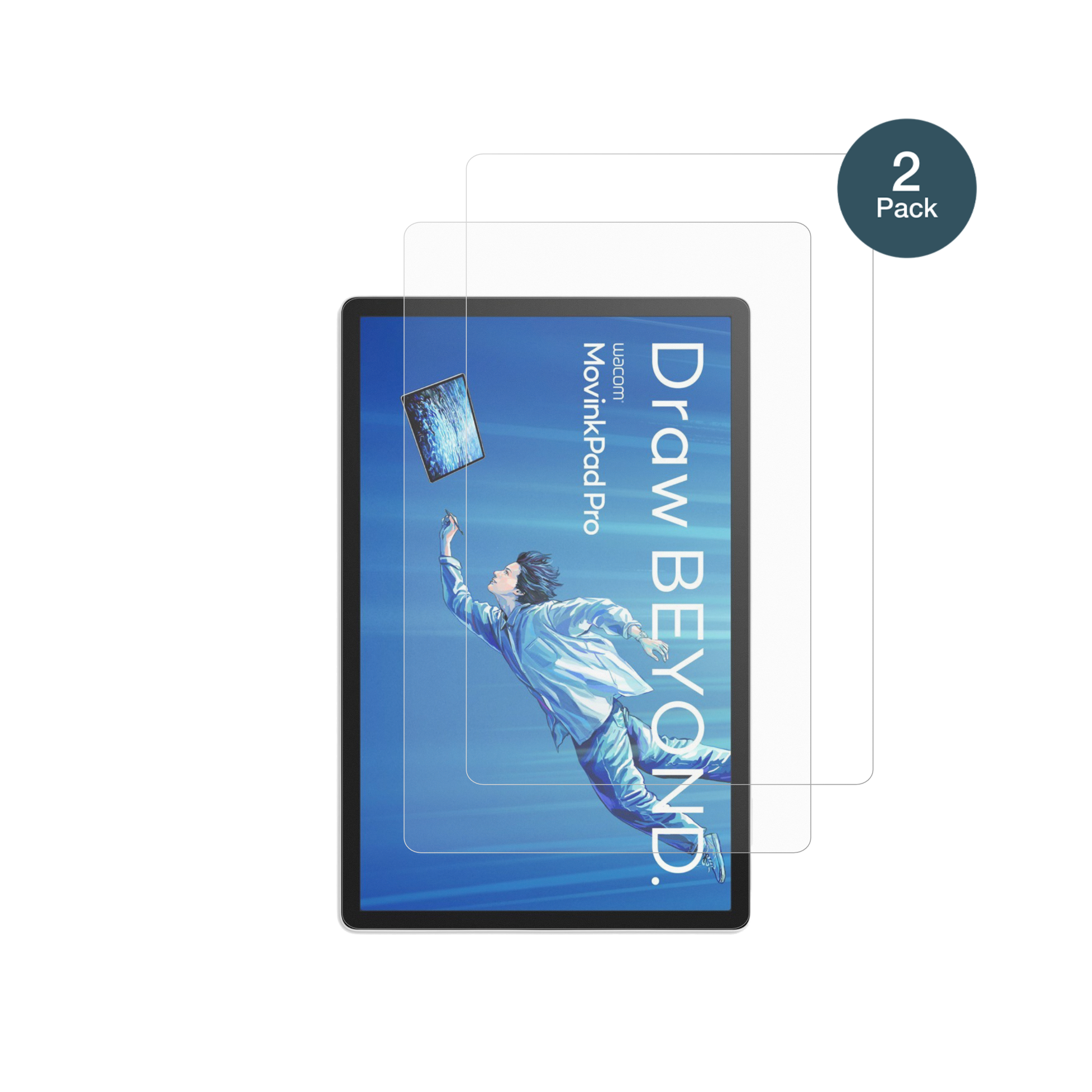 WacomMovinkPad Pro 14 mit aufgebrachter dipos Panzerfolie, die lästige Fingerabdrücke minimiert