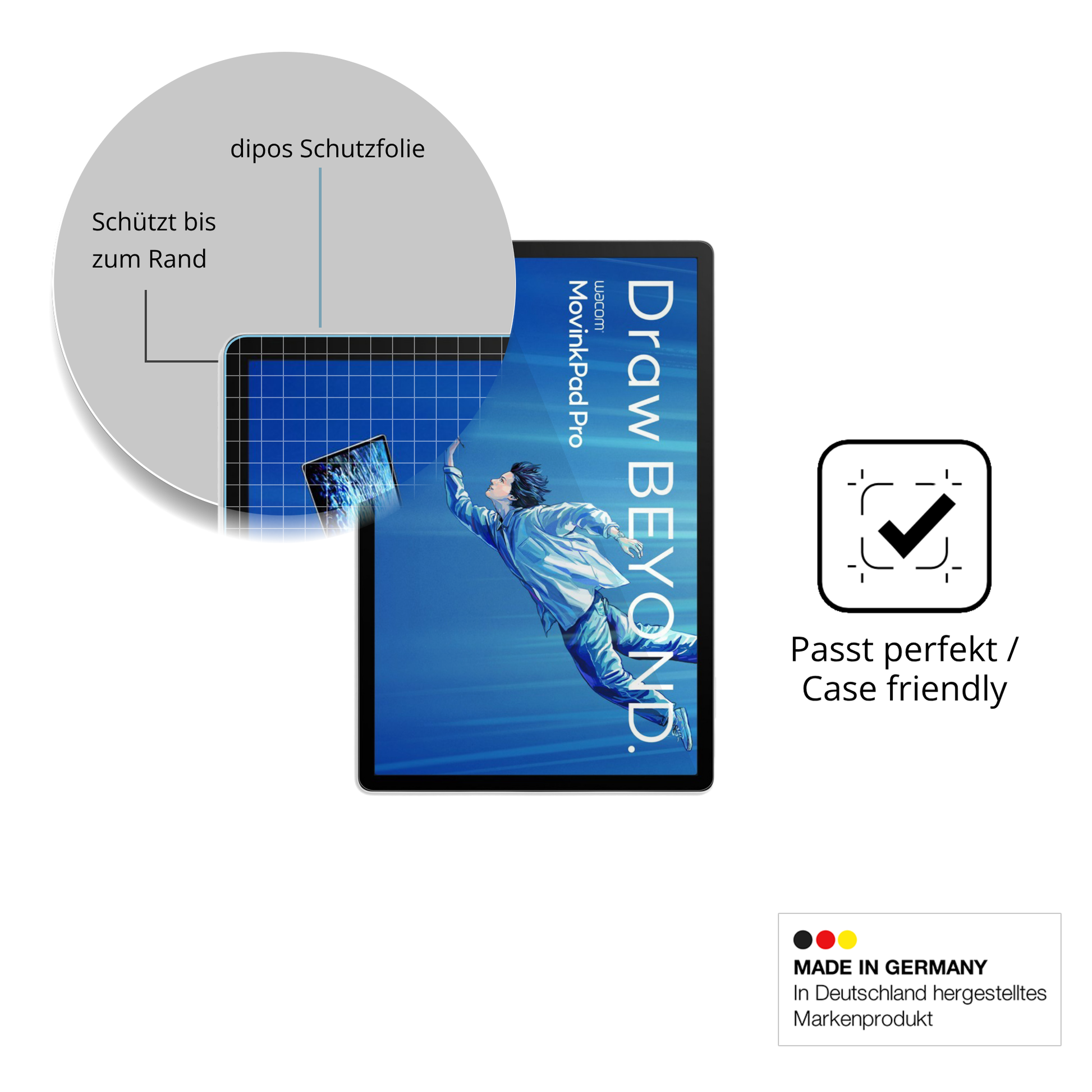 Besonders flexibler Displayschutz mit Anti-Shock-Schicht im Materialmix