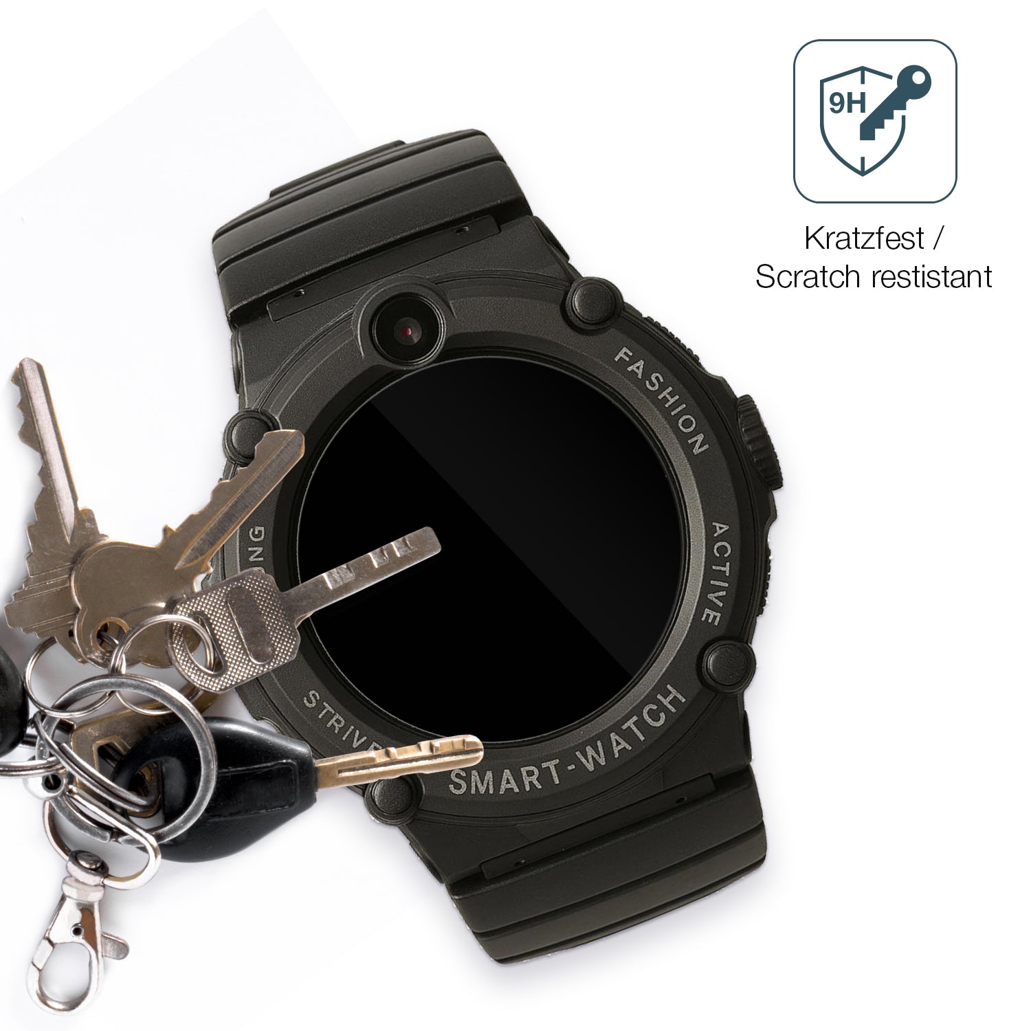 dipos Displayschutz für Watchmark GPS Watch Kids, transparente Oberfläche, perfekte Passform auch für die Rundungen