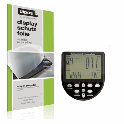 Matte Displayschutzfolie von dipos passend für WaterRower Series 4 Monitor, präziser Zuschnitt und blasenfrei montiert