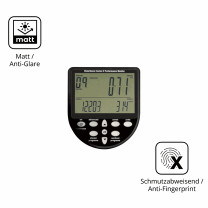 Dünne und entspiegelnde Folie passend zugeschnitten für WaterRower Series 4 Monitor