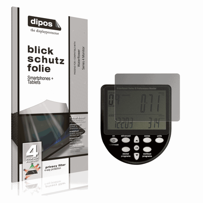 Blickschutzfolie von dipos passend für WaterRower Series 4 Monitor, präziser Zuschnitt und blasenfrei montiert