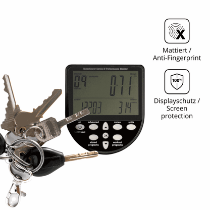 dipos Displayschutz für WaterRower Series 4 Monitor, mattierte Oberfläche, Blickschutzfilter und perfekter Passform