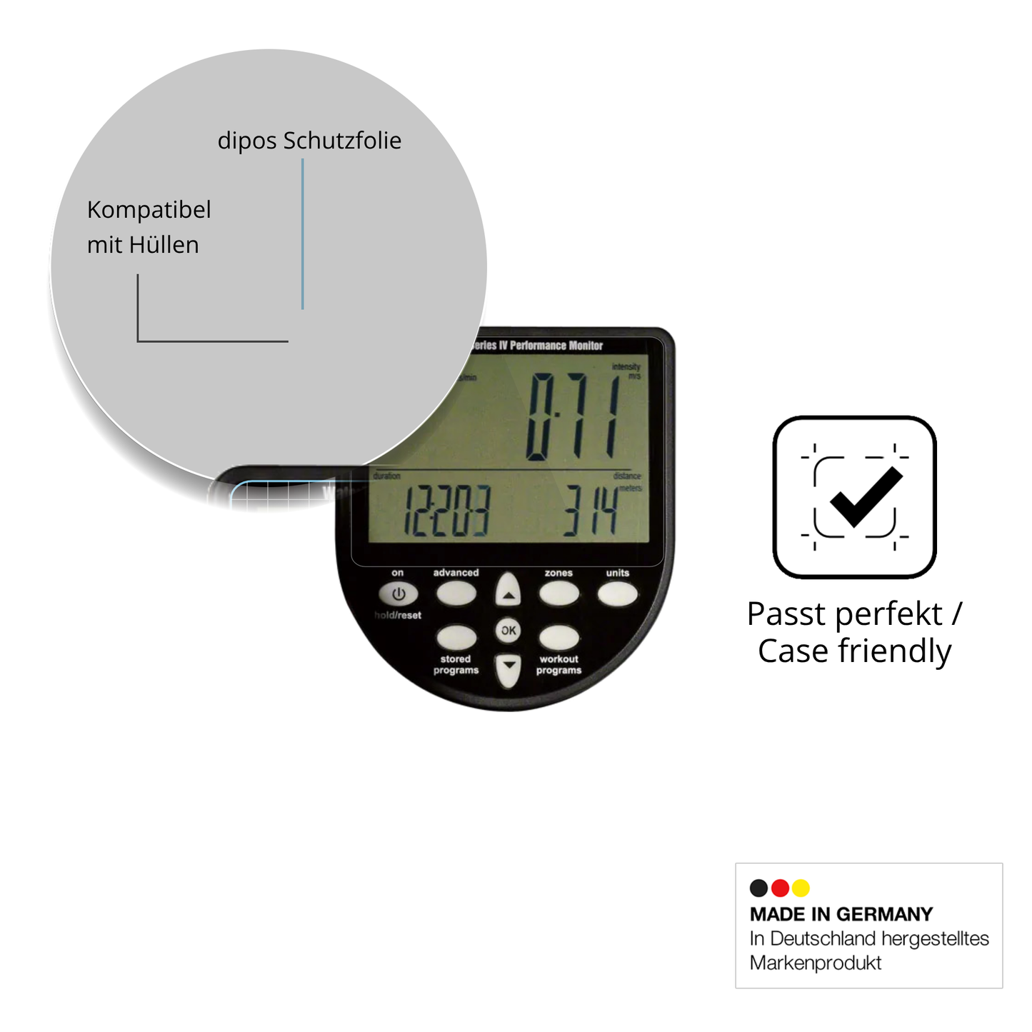Schutzfolie mit optimaler Passform, zur Verwendung mit Hüllen geeignet