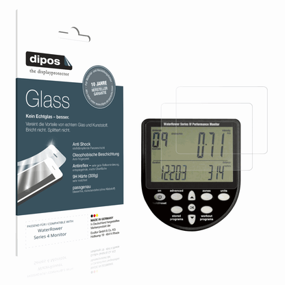 Matte Displayschutzfolie von dipos passend für WaterRower Series 4 Monitor, 9H kratzfest und blasenfrei montiert