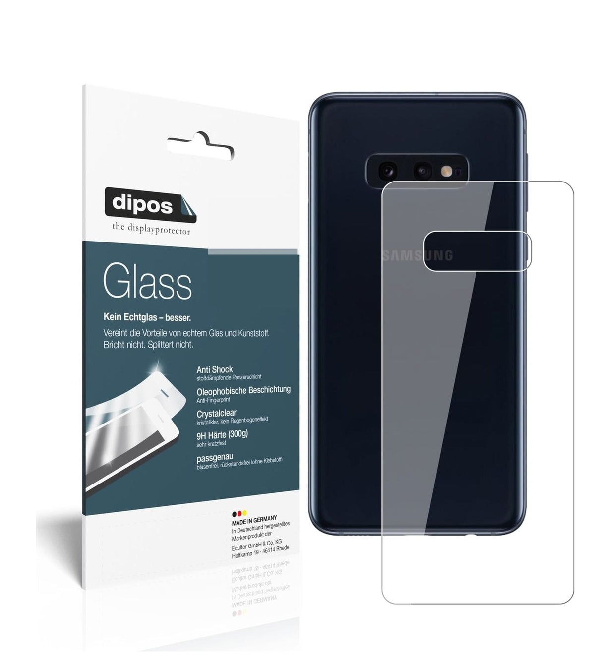 Screen Protector for I Samsung Galaxy S10e back I Flexible Glass I 9H I dipos