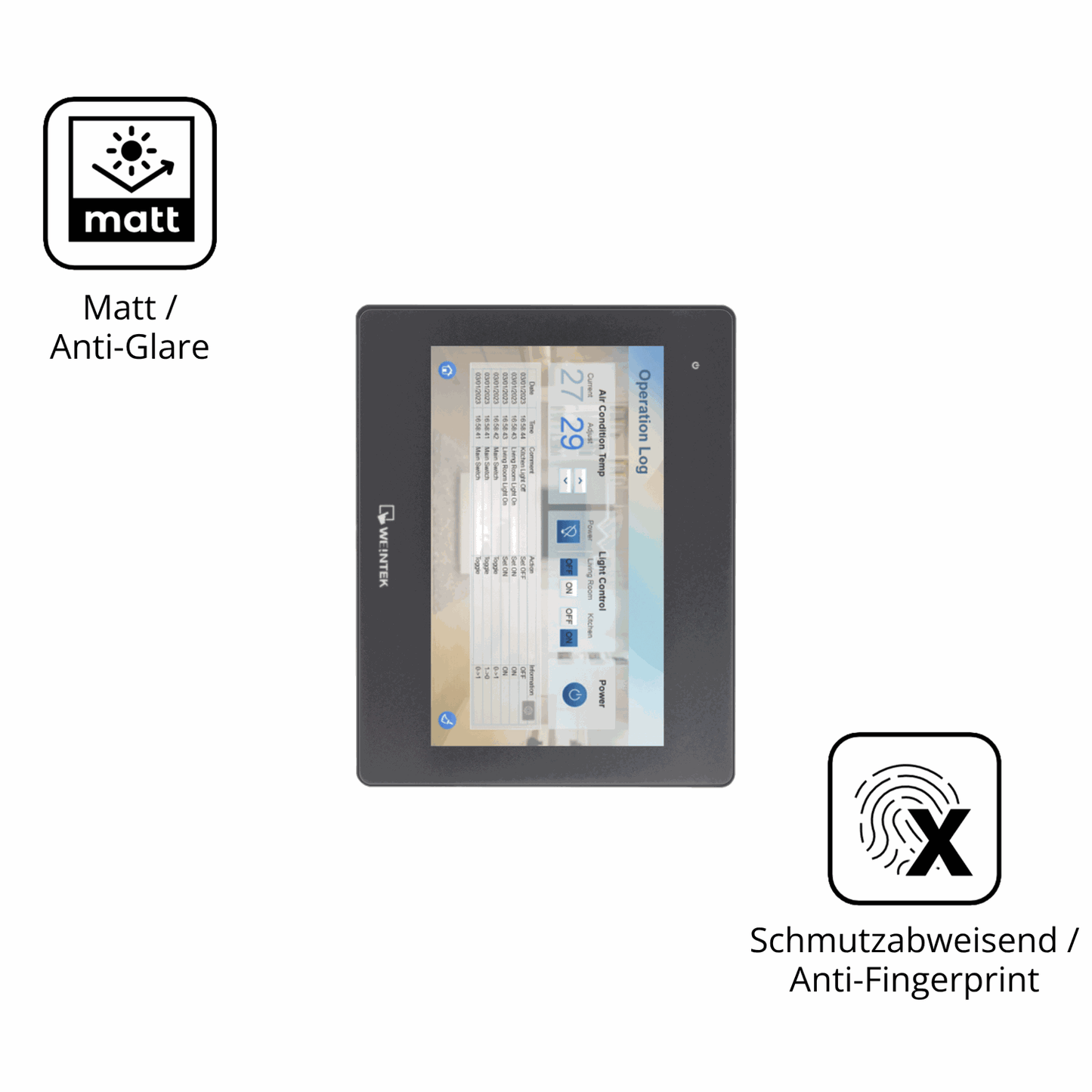 9H Hartbeschichtete, flexible Folie passend zugeschnitten für Weintek cMT2108 10.1 Zoll