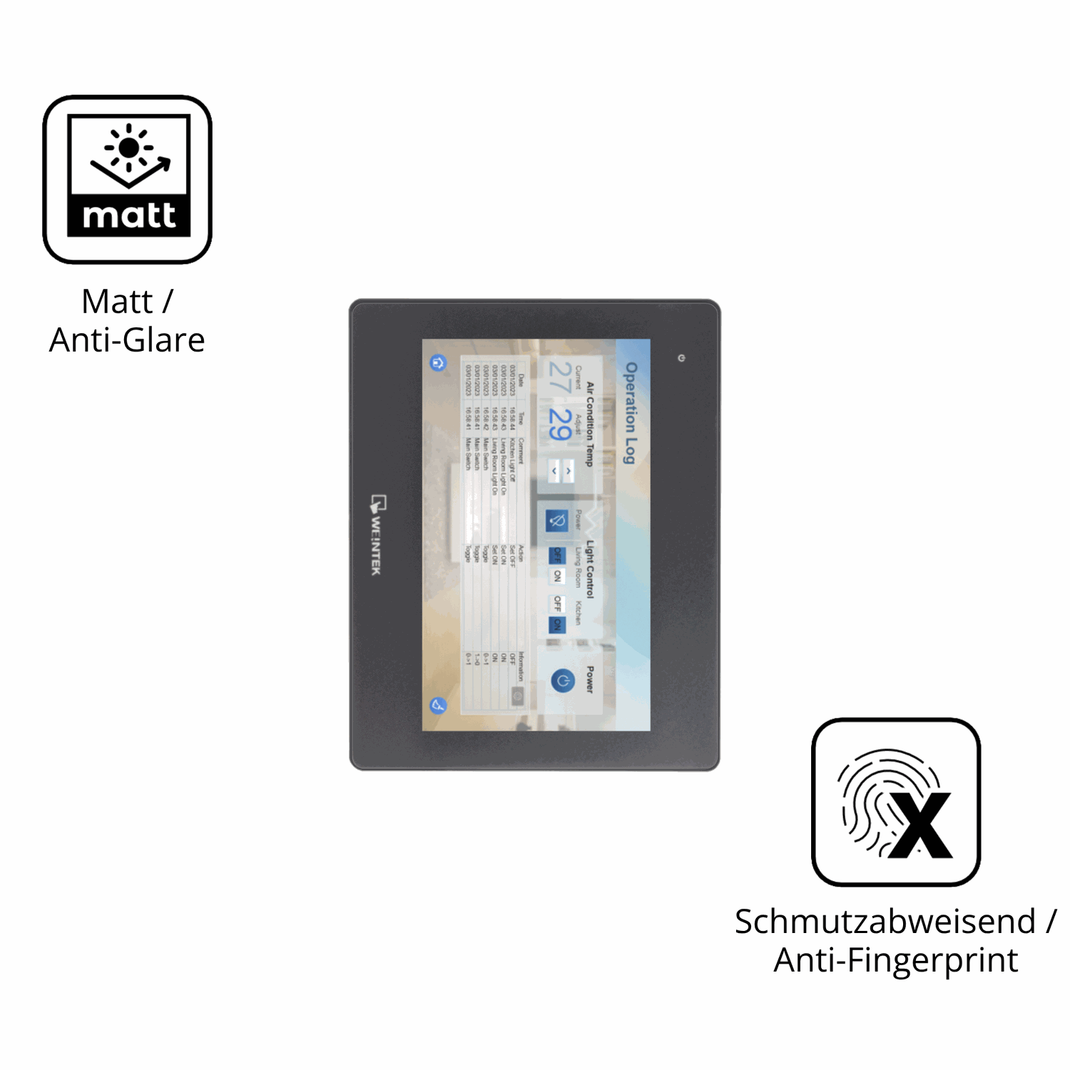 9H Hartbeschichtete, flexible Folie passend zugeschnitten für Weintek cMT2108 10.1 Zoll