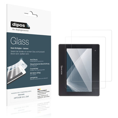 Klare Displayschutzfolie von dipos passend für Weintek cMT2108 10.1 Zoll, 9H kratzfest und blasenfrei montiert
