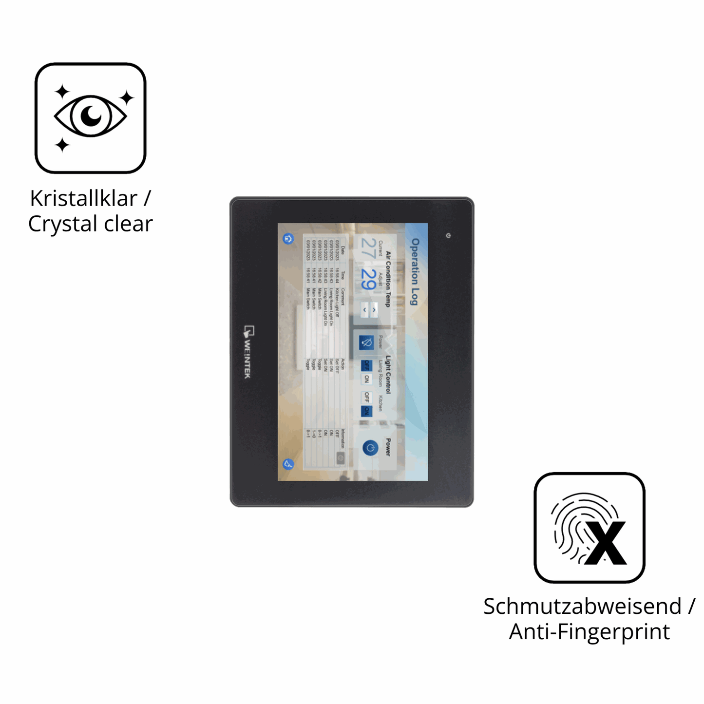 Flexible TPU-Folie passend zugeschnitten für Weintek cMT2108 10.1 Zoll, vollständige Abdeckung