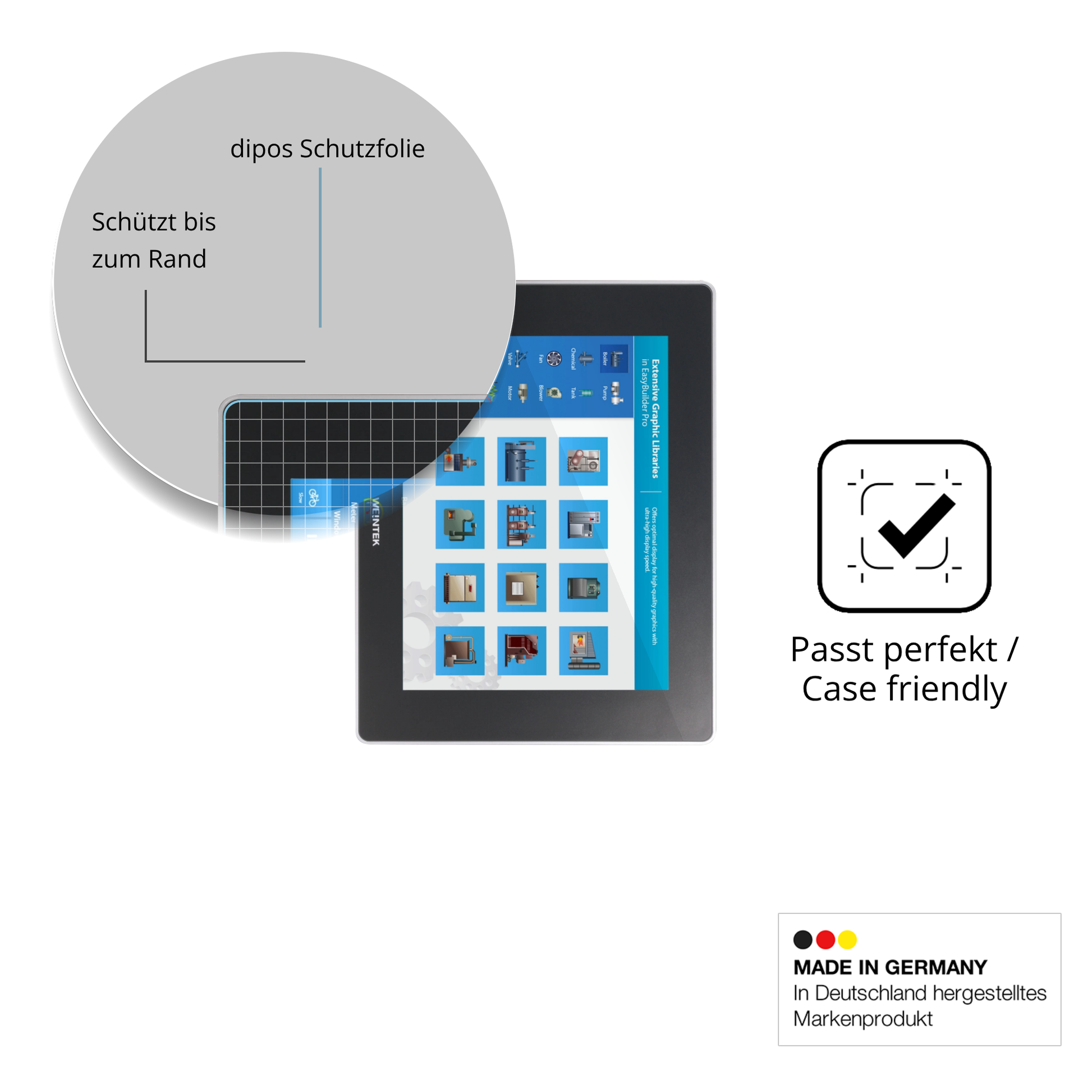 Besonders flexibler Displayschutz mit Anti-Shock-Schicht im Materialmix