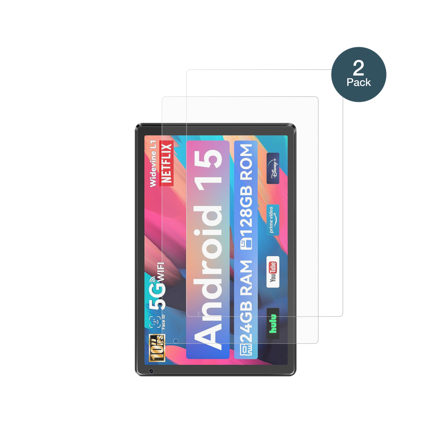 2x 9H Schutzfolie matt für Whitedeer WHEC107BK 10.1 Zoll Panzerfolie